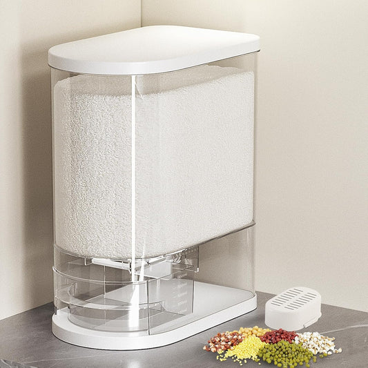 Rice Dispenser, 22-25 Lbs, Airtight Rice Container, Measuring Cup